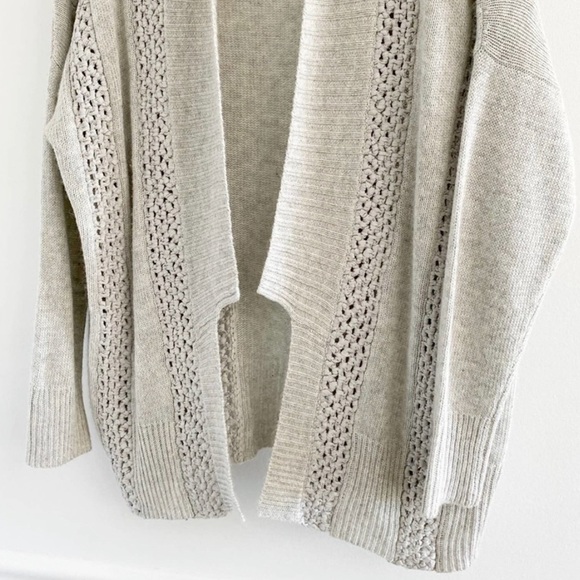 Sundance | Light Gray Open Front Knit Cardigan - Picture 2 of 9